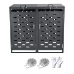 Poubelle de rangement - duoku - 2 x 52, 79 gallons - abri extrieur etanche - armoire verrouillable horizontal ...