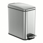 Poubelle de salle de bain 5l, petit, couvercle, compact, petit espace, en acier, fermeture en douceur, ...