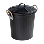 Poubelle de salle de bain design rtro gara 6 l noir