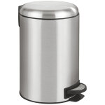 Poubelle salle de bain leman 12l, poubelle � p�dale avec frein de chute easy close, acier inox, 25x38x32cm, ...