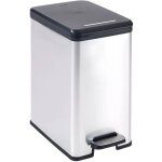 Poubelle slim - slim bin - curver - 25l - design compact - 41 x 27 x 55 cm - gris m�tallis�