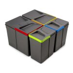 Poubelles pour tiroir de cuisine recycle avec couvercle anti - odeurs - hauteur 266 - 2x15litres - 2x7litres ...