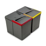Poubelles pour tiroir de cuisine recycle avec couvercle anti - odeurs - hauteur 266 - 2x15litres - plastique ...