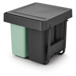 Poubelle de tri encastrable 3 bacs brabantia sort & go vert clair Poubelle de tri encastrable 3 bacs brabantia sort & go vert clair