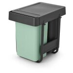 Poubelle de tri encastrable brabantia sort & go 2 x 15 l vert clair Poubelle de tri encastrable brabantia sort & go 2 x 15 l vert clair