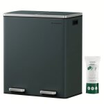 Poubelle tri slectif 2 x 30l, avec 15 sacs poubelles, fermeture en douceur gris anthracite