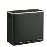 Poubelle tri sélectif 3 bacs, 3 x 18l, poubelle 3 compartiments, couvercle à fermeture lente Poubelle tri sélectif 3 bacs, 3 x 18l, poubelle 3 compartiments, couvercle à fermeture lente