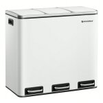 Poubelle tri sélectif 3 bacs, 3 x 18l, couvercle à fermeture lente, pour cuisine, blanc Poubelle tri sélectif 3 bacs, 3 x 18l, couvercle à fermeture lente, pour cuisine, blanc