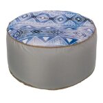Pouf de jardin - ethnique - gonflable - bleu - 55 x 55 x 25 cm - l�ger et id�al pour l'ext�rieur