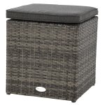 Pouf de jardin en rsine tresse mayari - gris ombre