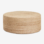 Pouf de jardin rond en jute naturel elinne yute yute