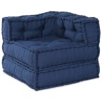 Poufs modulaires vidaxl - pack de 4 en tissu indigo