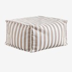 Pouf rectangulaire 75x65 cm pour canap de jardin modulable en tissu sandel brun noisette