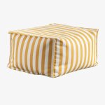 Pouf rectangulaire 75x65 cm pour canap de jardin modulable en tissu sandel jaune curry