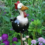 Poule dcorative de jardin. statues de jardin amusantes, dcoration de jardin frique. figurine de poule ...