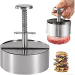Presse a hamburgers, moule a galettes de hamburgers en acier inoxydable 304, moules antiadhesifs reglables ...
