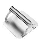 Presse a steak / bacon en acier inoxydable de cuisine avec poignee, presse a gril lourde commerciale ...