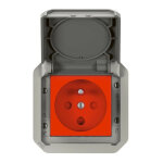 Prise de courant 2p + t � d�trompage plexo composable gris (069553l)