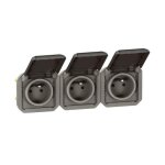 Prise de courant 3x2p + t horizontale plexo composable anthracite (069844l)