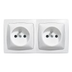 Prise de courant double 2 poles - terre saillie bornes auto