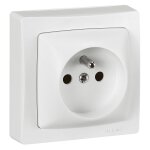 Prise de courant legrand avec terre appareillage saillie bornes auto blanc