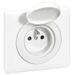 Prise de courant avec terre legrand céliane surface avec plaque etanche blanc Prise de courant avec terre legrand céliane surface avec plaque etanche blanc