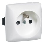 Prise de courant avec terre legrand pour moulure appareillage saillie blanc