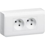 Prise deux p?les + terre legrand mosa?c en saillie lot de 2