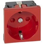 Prise �lectrique - legrand - mosaic - 2p + t - rouge - connexion par bornes � vis