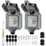 Prise exterieure etanche, 2 pcs prise etanche exterieur, ip66 prise etanche avec couvercle articul� et ...