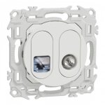 Prise mixte rj45 cat. 6 stp + tv - odace 2025 - blanc craie schneider