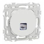 Prise rj45 cat6a stp grade 3tv - odace 2025 - blanc craie schneider