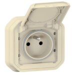 Prise avec terre encastr�e plexo ip55 16a - beige - legrand