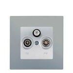 Prise tv fm sat silver delta viva + plaque silver - siemens