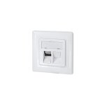 Professional nk4054 bo�tier encastrable pour 2 modules keystone blanc pur (ral 9010) - logilink