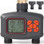 Programmateur arrosage automatique 2 voies, minuterie d'arrosage retard de pluie, ip66 programmateur ...