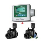 Programmateur d'arrosage autonome wpx2 + 2 electrovannes d'arrosage100hv 9v 1