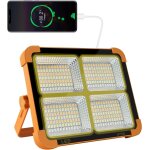 Projecteur led rechargeable 100w 10000lm, lumire de travail lanterne portable avec panneau solaire, ...