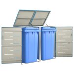 Prolenta premium - abri pour deux poubelles 138x77, 5x115, 5 cm inox
