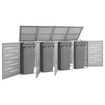 Prolenta premium - abri pour quatre poubelles 276, 5x77, 5x112, 5 cm inox