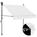Prolenta premium - auvent manuel r�tractable avec led 150 cm cr�me