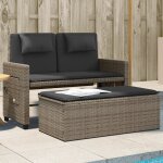 Prolenta premium - banc inclinable de jardin avec coussins gris r�sine tress�e