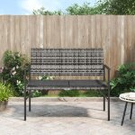 Prolenta premium - banc de jardin a 2 places avec coussin gris rsine tresse