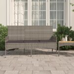 Prolenta premium - banc de jardin a 3 places avec coussins gris r�sine tress�e