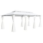Prolenta premium - belvdre avec rideaux 600x298x270 cm blanc 180 g / m