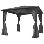 Prolenta premium - belvdre avec rideau anthracite aluminium 300 x 300 cm