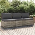 Prolenta premium - canap� de jardin 3 places avec coussins gris r�sine tress�e