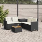 Prolenta premium - canap� de jardin avec table et coussins en forme de l noir