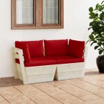 Prolenta premium - canap� palette a 2 places de jardin avec coussins bois d'�pic�a