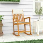 Prolenta premium - chaise a bascule avec coussins bois massif d'acacia